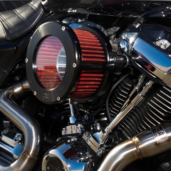 Part#:5424-70 - BA Race Series Air Cleaner Kit, Race Series tall cage, Red filter, Black finish