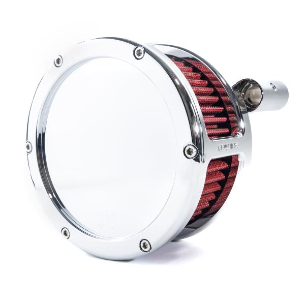 Part#:5457 - BA Air Cleaner Kit, Chrome finish, Red filter