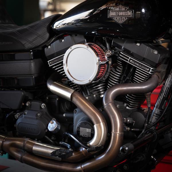 Part#:5457 - BA Air Cleaner Kit, Chrome finish, Red filter
