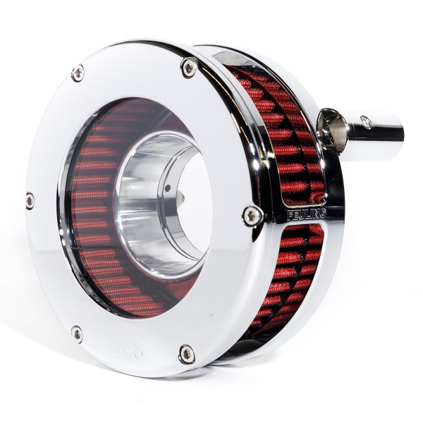 BA Air Cleaner Kit Slim, Chrome finish, Red filter