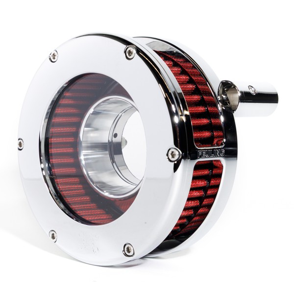 BA Air Cleaner Kit Slim, Chrome finish, Red filter