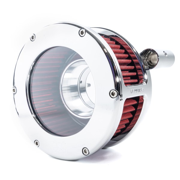 BA Air Cleaner Kit, Chrome finish, Red filter
