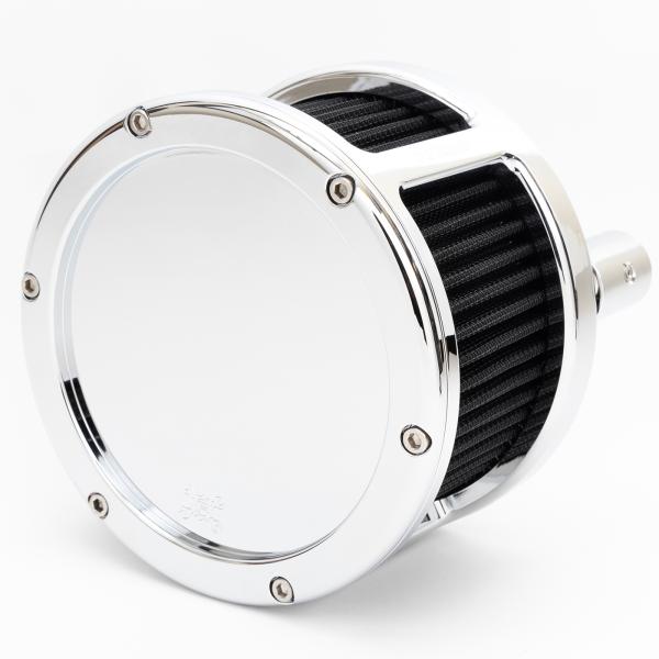 BA Race Series Air Cleaner Kit, Race Series tall cage, Chrome finish, Red filter