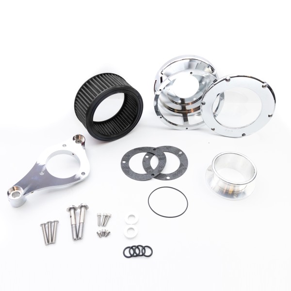 Part#:5538 - BA Air Cleaner Kit, Chrome finish, Black filter