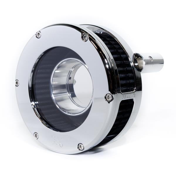 BA Air Cleaner Kit Slim, Chrome finish, Black filter