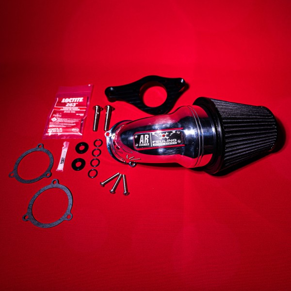 Part#:5712 - AR Air Cleaner Kit, Polished/Black finish, Red Std. filter