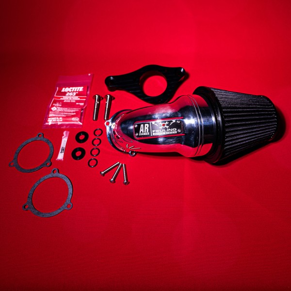 Part#:5714 - AR Air Cleaner Kit, Polished/Black finish, Red Race Series filter